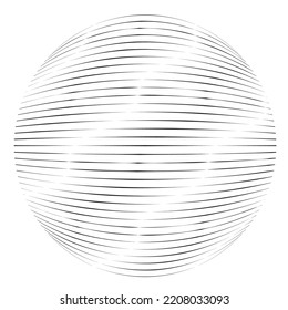 Lines in sphere Form . Vector  .Technology sphere Logo . 3d design element . Abstract Geometric shape .