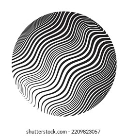 Lines in sphere Form . Vector  .Technology sphere Logo . 3d design element . Abstract Geometric shape .