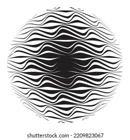 Lines in sphere Form . Vector  .Technology sphere Logo . 3d design element . Abstract Geometric shape .