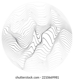 Lines in sphere Form . Vector  .Technology sphere Logo . 3d design element . Abstract Geometric shape .