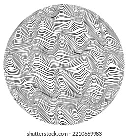 Lines in sphere Form . Vector  .Technology sphere Logo . 3d design element . Abstract Geometric shape .