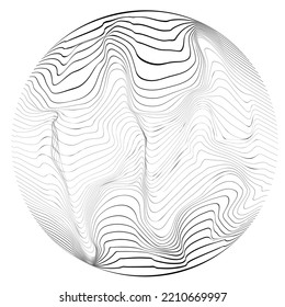 Lines in sphere Form . Vector  .Technology sphere Logo . 3d design element . Abstract Geometric shape .