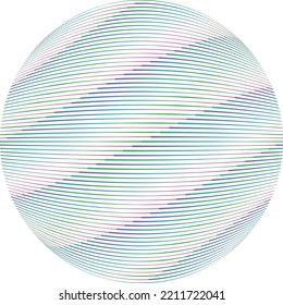 Lines in sphere Form . Vector  .Technology sphere Logo . 3d design element . Abstract Geometric shape .