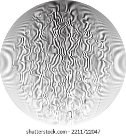 Lines in sphere Form . Vector  .Technology sphere Logo . 3d design element . Abstract Geometric shape .