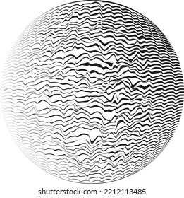 Lines in sphere Form . Vector  .Technology sphere Logo . 3d design element . Abstract Geometric shape .