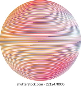 Lines in sphere Form . Vector  .Technology sphere Logo . 3d design element . Abstract Geometric shape .