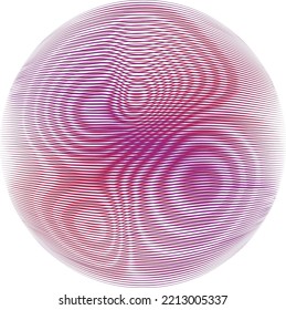 Lines in sphere Form . Vector  .Technology sphere Logo . 3d design element . Abstract Geometric shape .