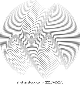 Lines in sphere Form . Vector  .Technology sphere Logo . 3d design element . Abstract Geometric shape .