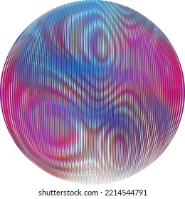 Lines in sphere Form . Vector  .Technology sphere Logo . 3d design element . Abstract Geometric shape .