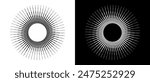 Lines in spiral abstract background. Dynamic transition illusion. Black shape on a white background and the same white shape on the black side.