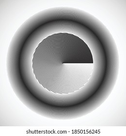 Linien in Spiralform für Comics . Vektorgrafik . 
 rundes Logo. Circular Design Element. Abstrakter geometrischer Hintergrund