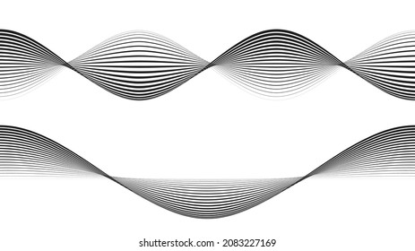 Lines in Spiral Form .  Vector Illustration .Technology wavy Logo . Design element . Abstract Geometric shape .