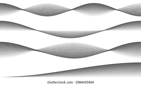 Lines in Spiral Form .  Vector Illustration .Technology wavy Logo . Design element . Abstract Geometric shape .