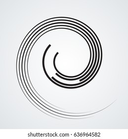  Lines in Spiral Form . Vector Illustration .Technology Logo .