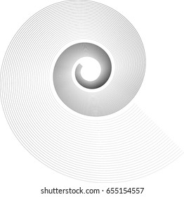  Lines in spiral Form . Vector Illustration .Technology round Logo . Design element . Abstract Geometric shape .