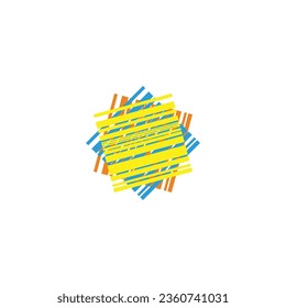 Lines, square, colorful geometric symbol simple logo vector