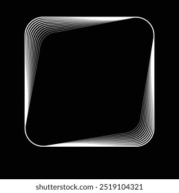 Lines in square Form . Linear rounded shape Vector Illustration .Lots of lines form a square.Design element . Various lines forming rounded square . Abstract Geometric line art .