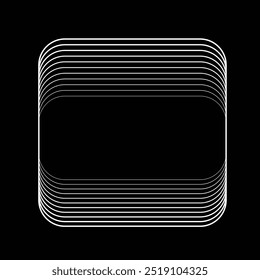 Lines in square Form . Linear rounded shape Vector Illustration .Lots of lines form a square.Design element . Various lines forming rounded square . Abstract Geometric line art .