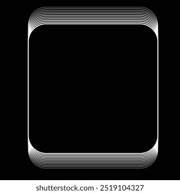 Lines in square Form . Linear rounded shape Vector Illustration .Lots of lines form a square.Design element . Various lines forming rounded square . Abstract Geometric line art .