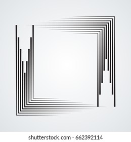  Lines in Square Form . Rectangle Vector Illustration .Technology banner Logo . Design element . Abstract Geometric shape .