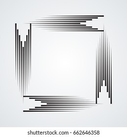 Lines in Square Form . Rectangle Vector Illustration .Technology banner Logo . Design element . Abstract Geometric shape .
