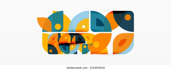 Líneas, cuadrados, círculos y triángulos. Fondo geométrico abstracto para fondo de pared, banner, fondo, presentación o página de inicio