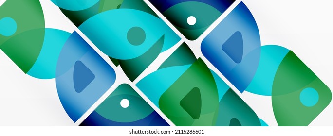 Lines, squares, circles and triangles. Geometric abstract background for wallpaper, banner, background, presentation or landing page