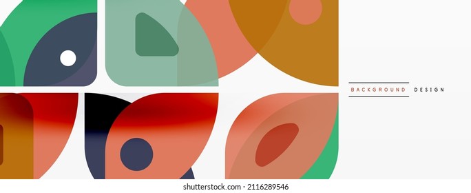 Lines, squares, circles and triangles. Geometric abstract background for wallpaper, banner, background, presentation or landing page