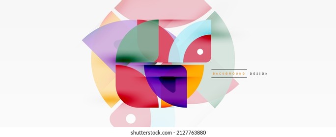 Lines, squares, circles and triangles. Geometric abstract background for wallpaper, banner, background, presentation or landing page