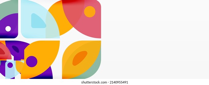 Líneas, cuadrados, círculos y triángulos. Fondo geométrico abstracto para fondo de pared, banner, fondo, presentación o página de inicio