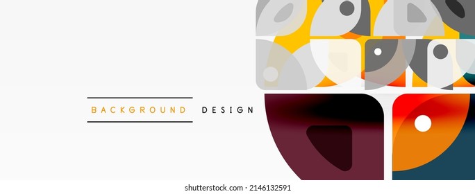 Linien, Quadrate, Kreise und Dreiecke. Geometrischer abstrakter Hintergrund für Bildschirmhintergrund, Banner, Hintergrund, Präsentation oder Landing