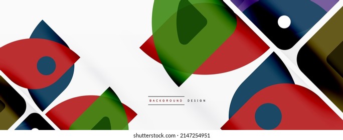 Lines, squares, circles and triangles. Geometric abstract background for wallpaper, banner, background, presentation or landing page