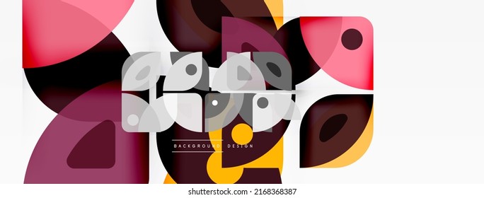 Lines, squares, circles and triangles. Geometric abstract background for wallpaper, banner, background, presentation or landing page