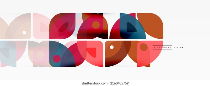 Lines, squares, circles and triangles. Geometric abstract background for wallpaper, banner, background, presentation or landing page