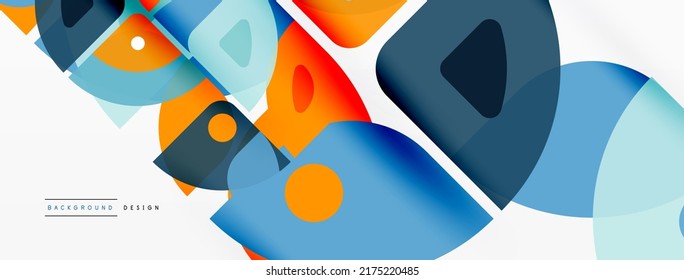Líneas, cuadrados, círculos y triángulos. Fondo geométrico abstracto para fondo de pared, banner, fondo, presentación o página de inicio