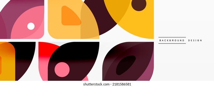 Lines, squares, circles and triangles. Geometric abstract background for wallpaper, banner, background, presentation or landing page