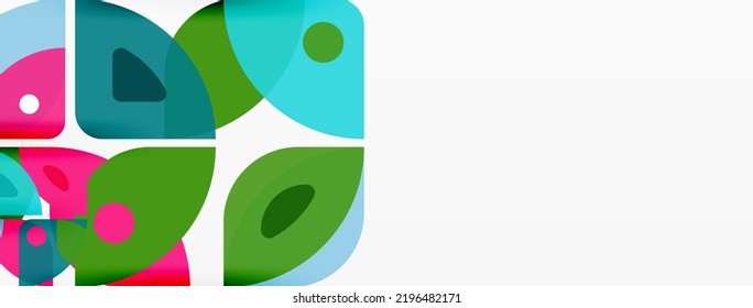 Líneas, cuadrados, círculos y triángulos. Fondo geométrico abstracto para fondo de pared, banner, fondo, presentación o página de inicio