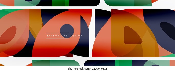 Lines, squares, circles and triangles. Geometric abstract background for wallpaper, banner, background, presentation or landing page