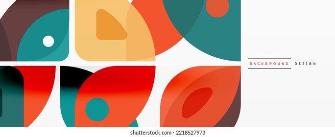 Lines, squares, circles and triangles. Geometric abstract background for wallpaper, banner, background, presentation or landing page