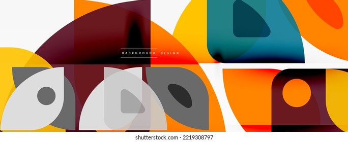 Lines, squares, circles and triangles. Geometric abstract background for wallpaper, banner, background, presentation or landing page
