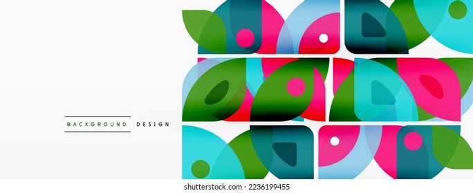 Lines, squares, circles and triangles. Geometric abstract background for wallpaper, banner, background, presentation or landing page