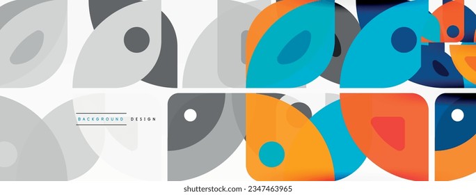 Lines, squares, circles and triangles. Geometric abstract background for wallpaper, banner, background, presentation or landing page