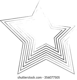 Lines in Star Form . Grunge
