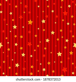 Linien und Sterne. Vektornahtloses endloses Muster. schlichter, wiederholt gestreifter, gewellter Hintergrund. Armbanduhr. Umhüllungspapier. kontinuierlicher Druck. Design-Element für Textilien, Grußkarte, Banner