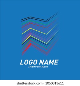 Lines and stripes simple buidling  logo design 