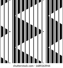 Lines, stripes, strokes, triangles seamless pattern. Modern ornate. Striped image. Lined background. Abstract wallpaper. Linear ornament. Stripe forms. Line shapes. Stripy digital paper. Vector work.