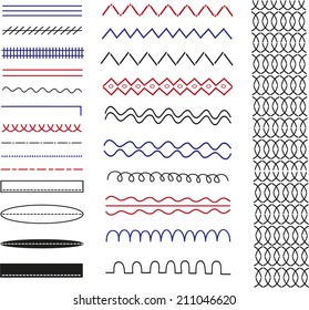 Lines Stripes Zigzags Different Shapes Sizes Stock Vector (Royalty Free ...