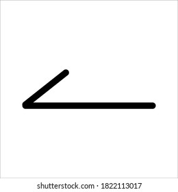 línea estilo flecha de icono izquierda sobre fondo blanco