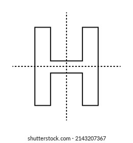 lines of symmetry in H letter shape