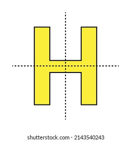 lines of symmetry in H letter shape